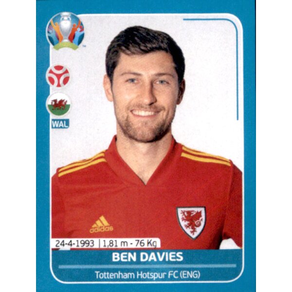 EM 2020 Preview - Sticker WAL12 - Ben Davies - Wales