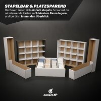 collectXP - Riesen Deck-Box für 4.000 Karten + 16er Unterteilung - Aufbewahrung für alle TCG & Sammelkarten (Magic, Pokemon, Yu-Gi-Oh! & co.) (weiß)