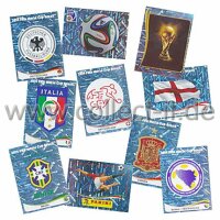 Panini WM 2014 - 10 verschiedene Glitzer-Sticker