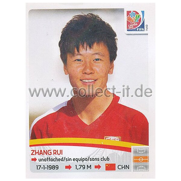 Frauen WM 2015 - Sticker 53 - Zhang Rui - China