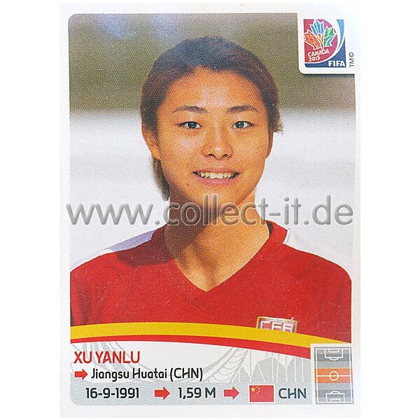 Frauen WM 2015 - Sticker 55 - Xu Yanlu - China