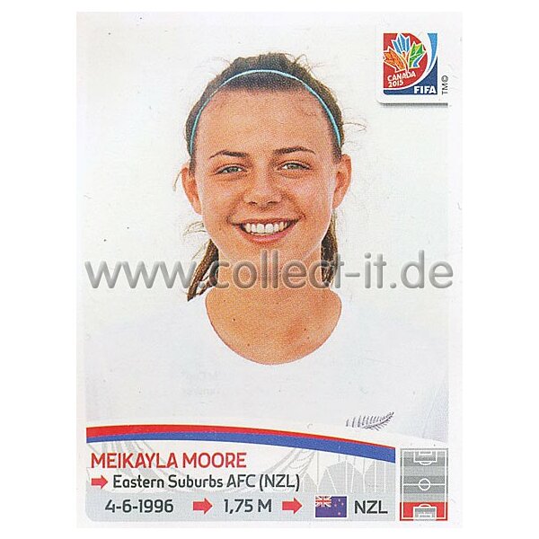 Frauen WM 2015 - Sticker 66 - Meikayla Moore - Neuseeland