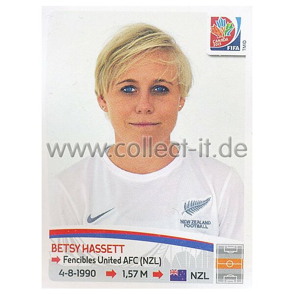 Frauen WM 2015 - Sticker 72 - Betsy Hassett - Neuseeland