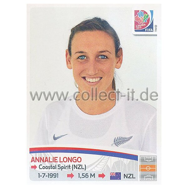 Frauen WM 2015 - Sticker 74 - Annalie Longo - Neuseeland