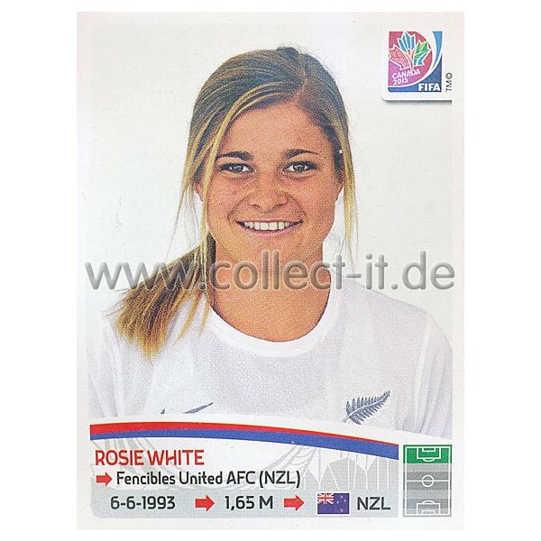 Frauen WM 2015 - Sticker 78 - Rosie White - Neuseeland