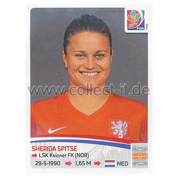 Frauen WM 2015 - Sticker 92 - Sherida Spitse - Niederlande