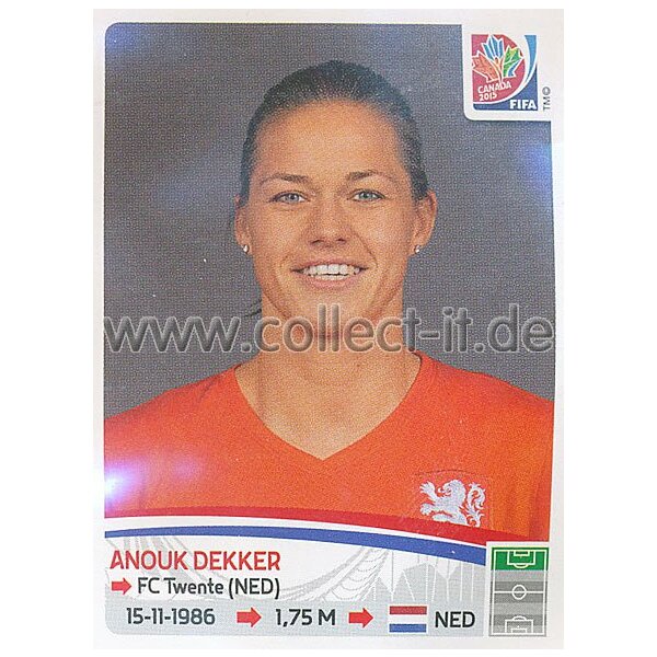 Frauen WM 2015 - Sticker 94 - Anouk Dekker - Niederlande