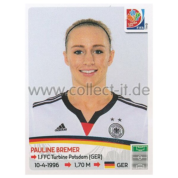 Frauen WM 2015 - Sticker 115 - Pauline Bremer - Deutschland