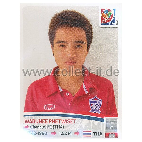 Frauen WM 2015 - Sticker 162 - Warunee Phetwiset - Thailand