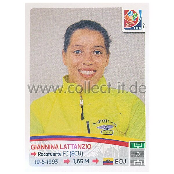 Frauen WM 2015 - Sticker 246 - Giannina Lattanzio - Ecuador