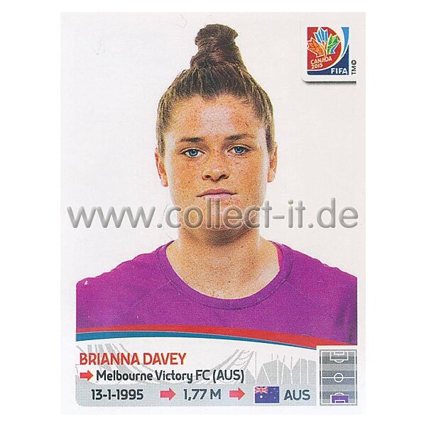 Frauen WM 2015 - Sticker 272 - Brianna Davey - Australien