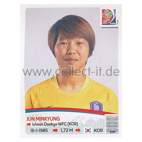 Frauen WM 2015 - Sticker 349 - Jun Minkyung - Korea Republik