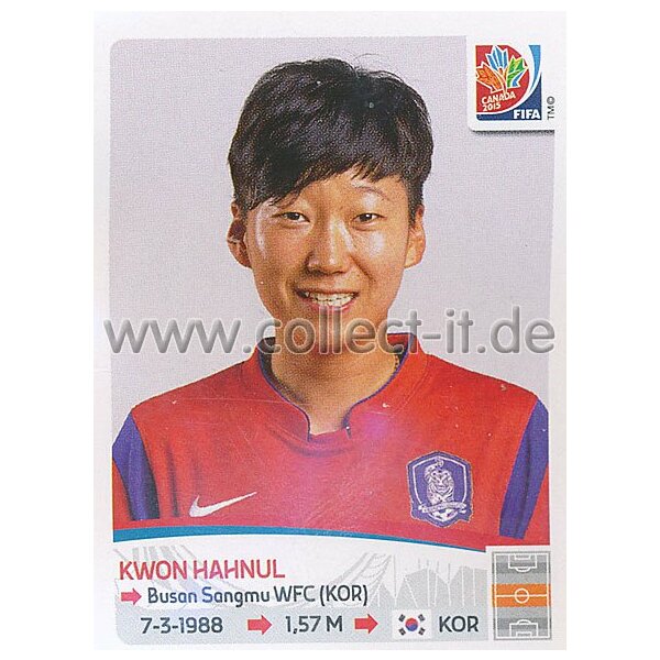 Frauen WM 2015 - Sticker 356 - Kwon Hahnul - Korea Republik