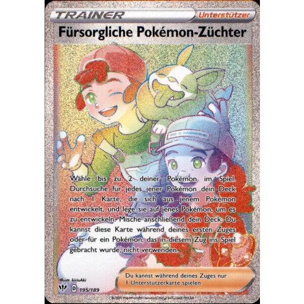 195/189 - Fürsorgliche Pokemon-Züchter - Flammende Finsternis - Deutsch