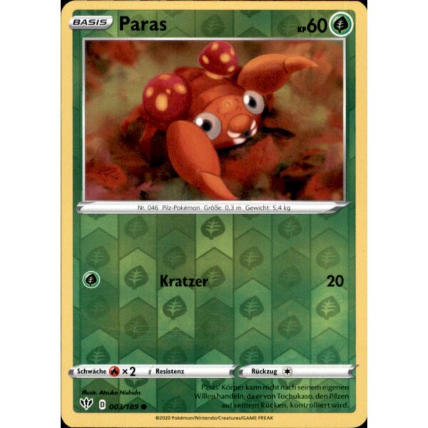 3/189 - Paras - Reverse Holo - Deutsch