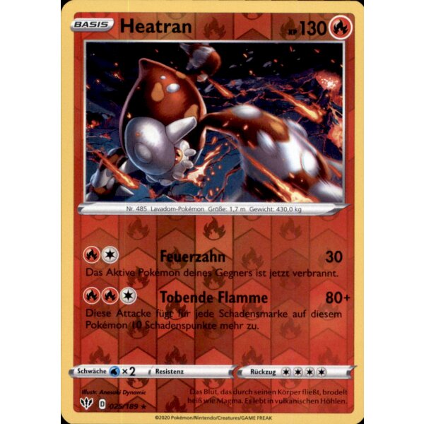 25/189 - Heatran - Reverse Holo - Deutsch