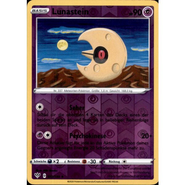 72/189 - Lunastein - Reverse Holo - Deutsch