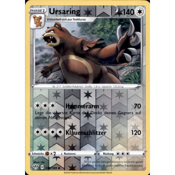 139/189 - Ursaring - Reverse Holo - Deutsch