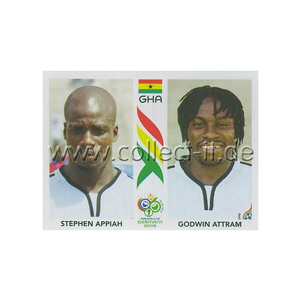 WM 2006 - 316 - Stephen Appiah + Godwin Attram [Ghana] - Doppelsticker m