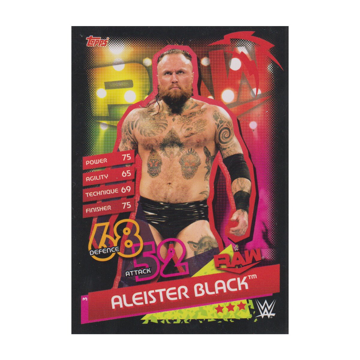 Karte 3 - Aleister Black - RAW - Slam Attax Reloaded, 0,39