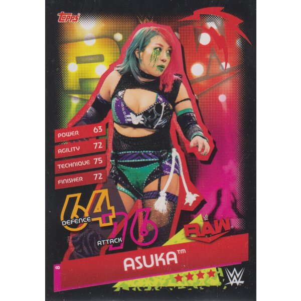 Karte 8 - Asuka - RAW - Slam Attax Reloaded