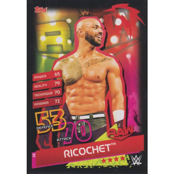 Karte 35 - Ricochet - RAW - Slam Attax Reloaded