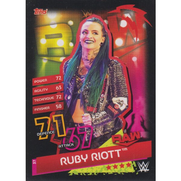 Karte 37 - Ruby Riott - RAW - Slam Attax Reloaded