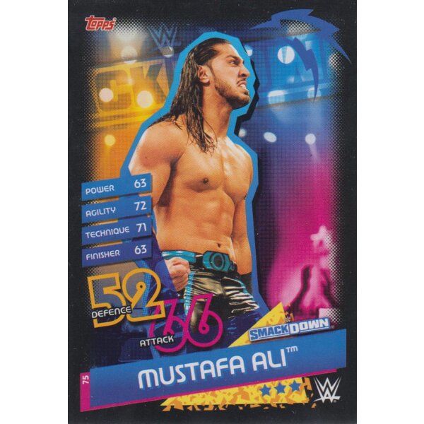 Karte 75 - Mustafa Ali - Smackdown  - Slam Attax Reloaded