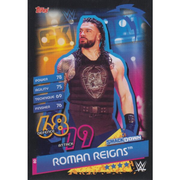 Karte 80 - Roman Reigns - Smackdown  - Slam Attax Reloaded