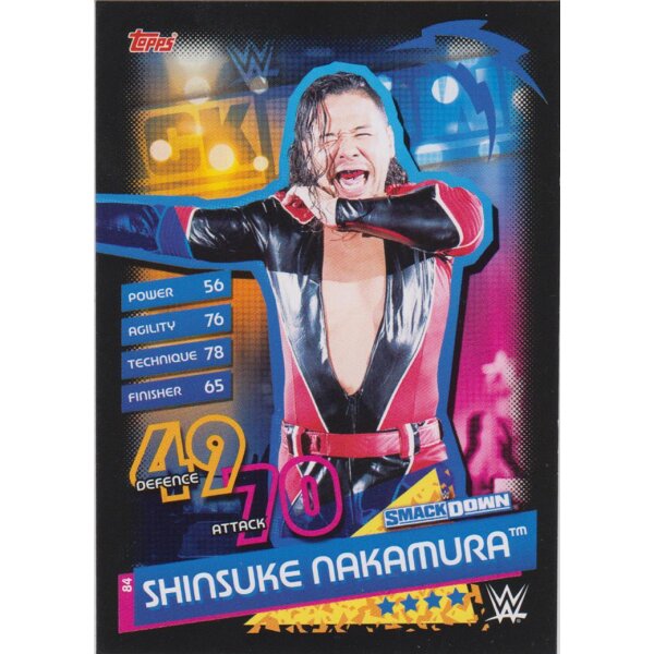 Karte 84 - Shinsuke Nakamura - Smackdown  - Slam Attax Reloaded