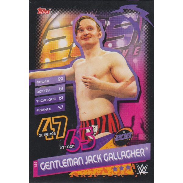 Karte 164 - Gentleman Jack Gallagher - 205 Live - Slam Attax Reloaded