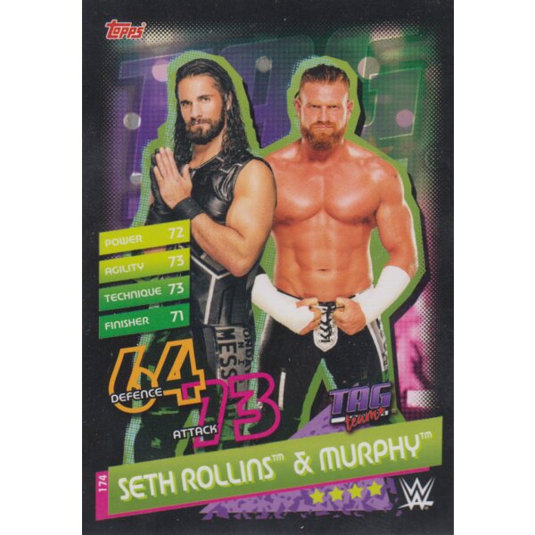 Karte 174 - Seth Rollins & Murphy  - Tag Team - Slam Attax Reloaded