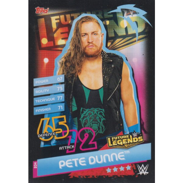 Karte 204 - Pete Dunne - Future Legends - Slam Attax Reloaded