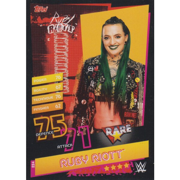 Karte 224 - Ruby Riott - Rare - Slam Attax Reloaded