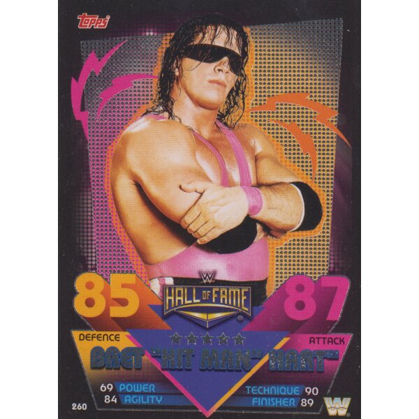 Karte 260 - Bret "Hit Man" Hart - Hall of Fame - Slam Attax Reloaded