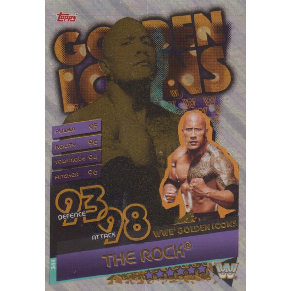 Karte 344 - The Rock - WWE Golden Icon - Slam Attax Reloaded