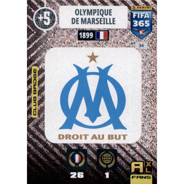 34 - Olympique Marseille - Club Badge - 2021