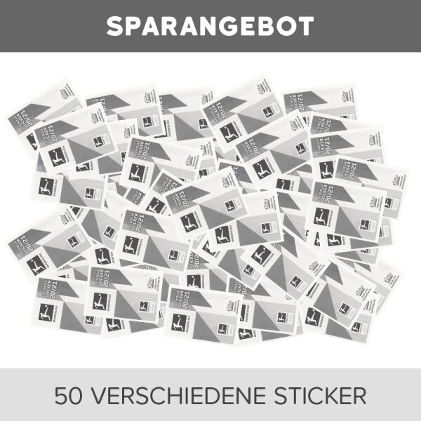 Topps Bundesliga Sammelsticker 2020/21 - 50 verschiedene Sticker (zufällige Auswahl)