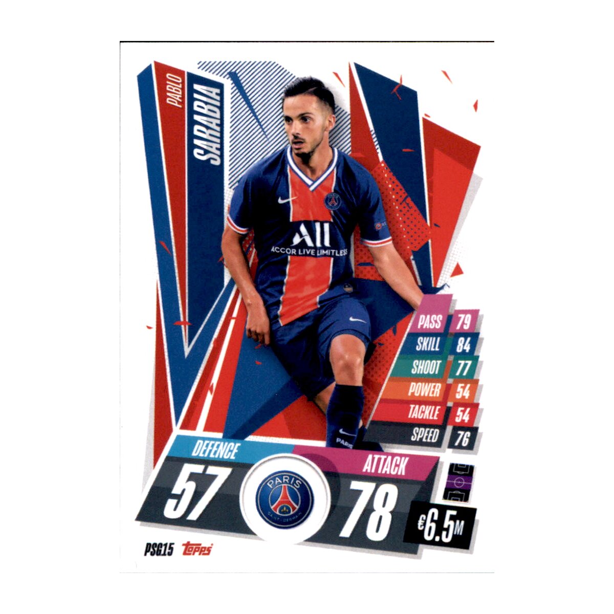 Psg15 Pablo Sarabia Basis Karte 2020 2021 0 39