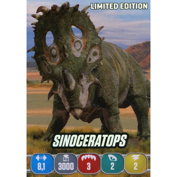 Limitierte Karte 1 - Sinoceratops -  Jurassic World - 2020 Hybrid