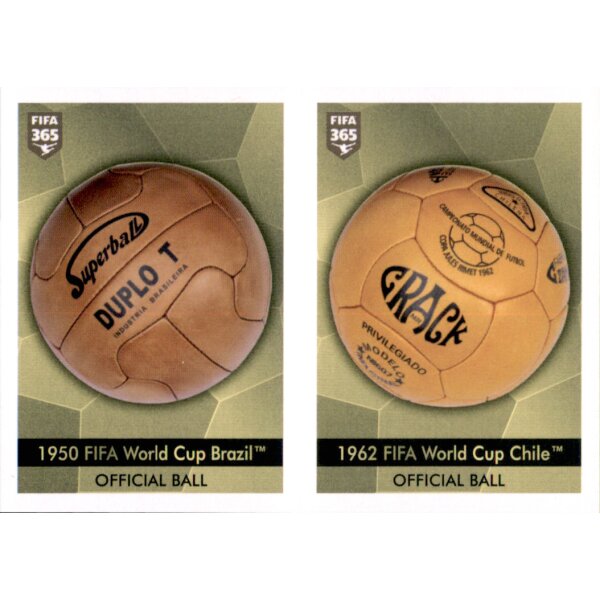 Sticker 409 - 1950 World Cup Brazil - Official ball - 1962 World Cup Chile - Official ball