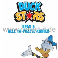 Disney Duck Stars - Spar 5 - Alle 18 Puzzle Karten