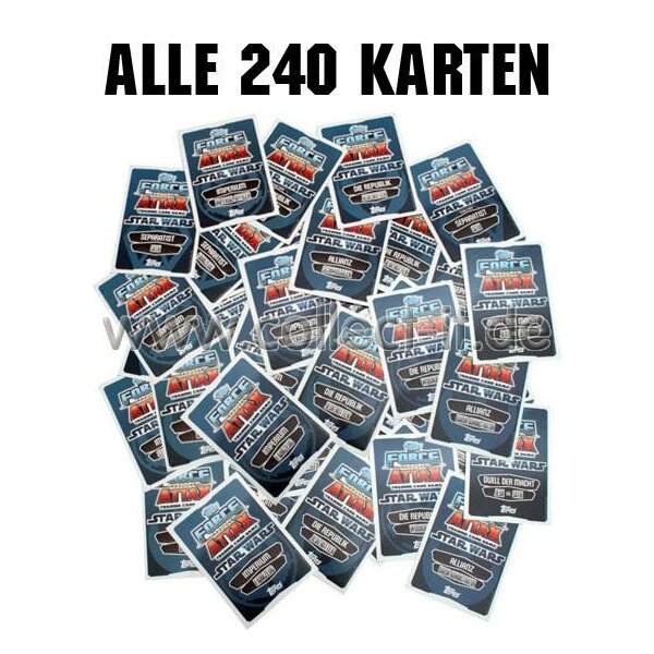 FAMOV1 - Spar 13 - Komplettsatz ALLE 240 Karten - Star Wars Force Attax - Movie Cards