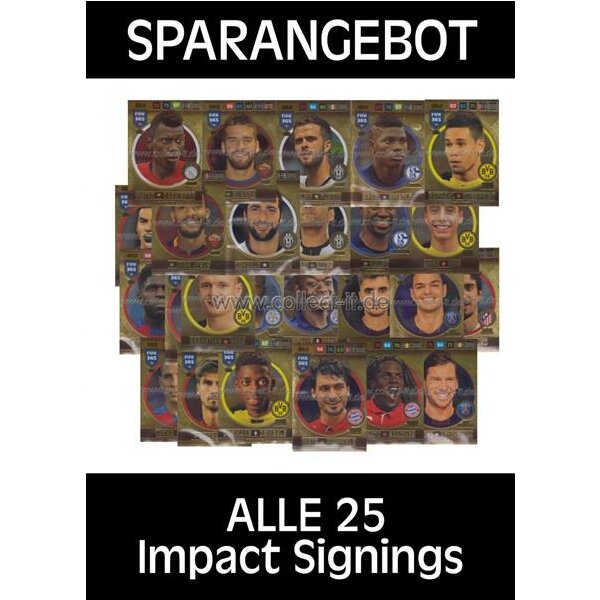 Panini FIFA 365 - 2017 Adrenalyn XL - ALLE 25 Impact Signings