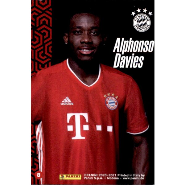 Karte 8 - Alphonso Davies - Panini FC Bayern München 2020/21