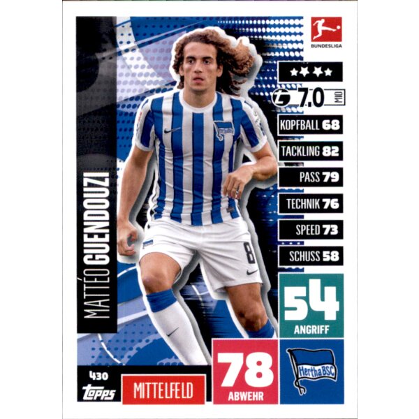 430 - Matteo Guendouzi - Basis Karte - 2020/2021