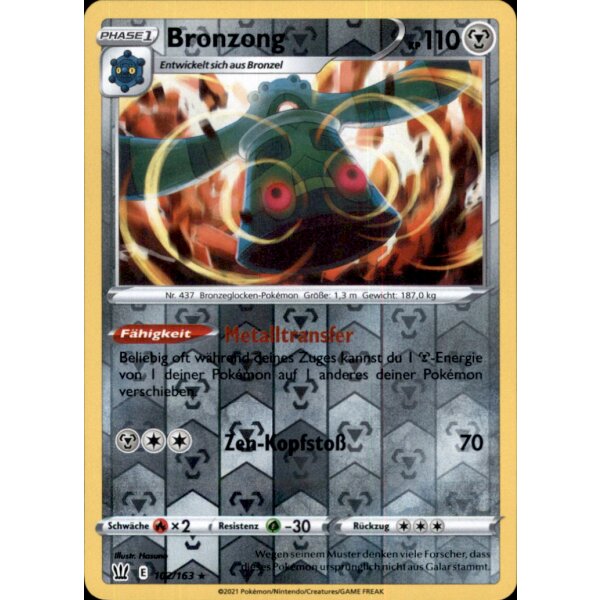 102/163 - Bronzong - Reverse Holo