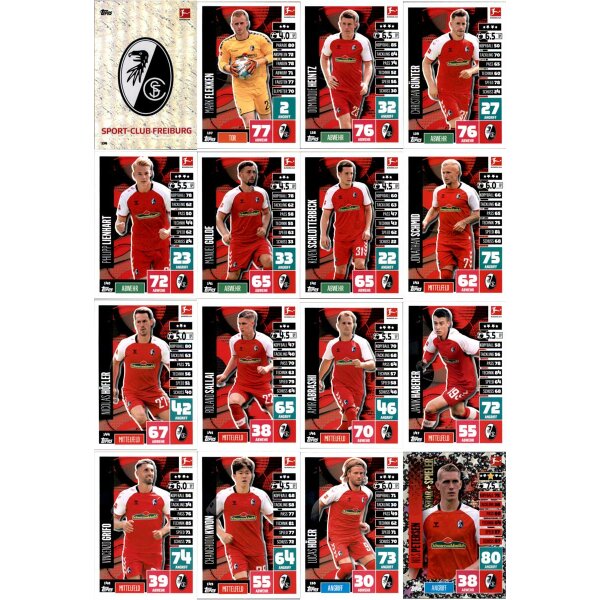 Topps Match Attax - 2020/21 - Mannschaftspaket - SC Freiburg