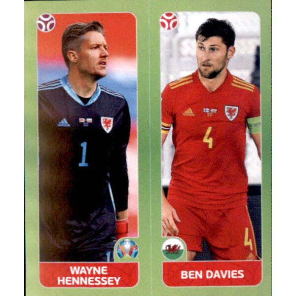 Panini EM 2020 Tournament 2021 - Sticker 92 - Wayne Hennessey / Ben Davies - Wales