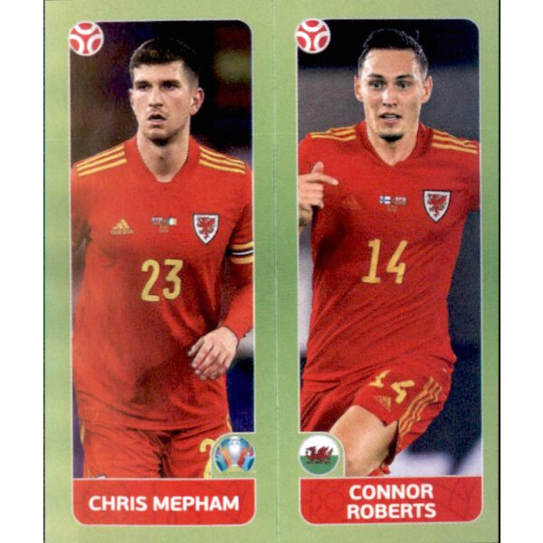 Panini EM 2020 Tournament 2021 - Sticker 93 - Chris Mepham / Connor Roberts - Wales